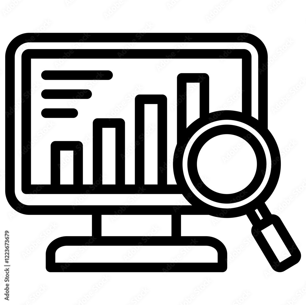 Aufkleber data analytics outline icon