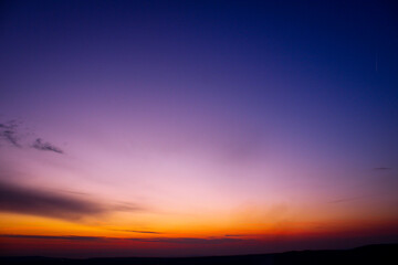 sunset over the sea. Purple and yellow sky. Vibrant Sunset Sky