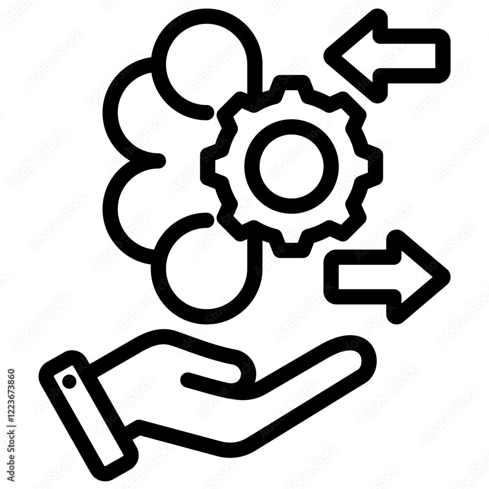Poster self optimizing system outline icon