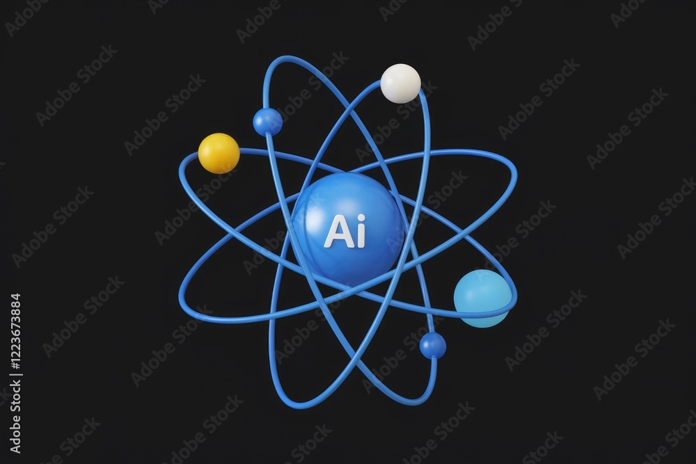 Aufkleber a stylized atom with ai in the nucleus, representing artificial intelligence.