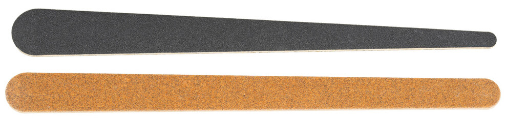 Nail files. Set of new nail files. Professional double sided nail buffers with very soft and grit coarser for natural or acrylic, gel nails. Beauty nails salon. Manicure and pedicure tool for fingers