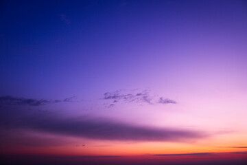 sunset over the sea. Purple and yellow sky. Vibrant Sunset Sky