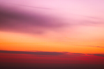 sunset over the sea. Purple and yellow sky. Vibrant Sunset Sky