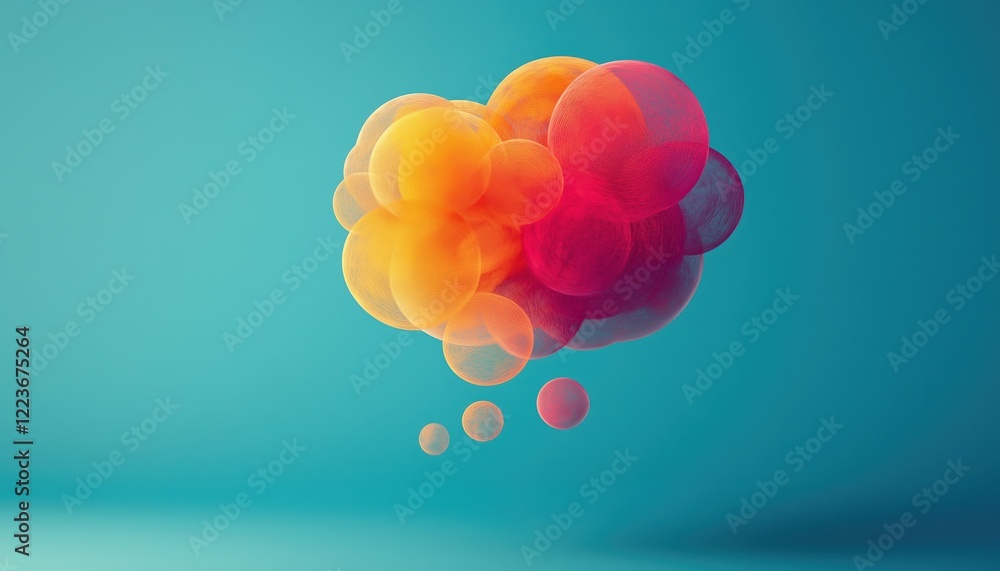 Poster interactive communication tool: chat bubble for conversations, messaging, support, and dialogue. eng
