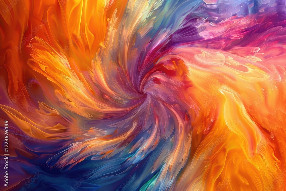 Poster abstract vortex of colors reflecting chaos and complexity of human emotions for artistic design
