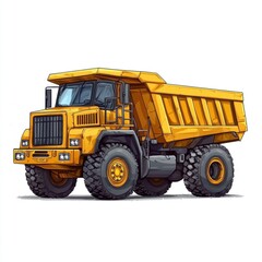Dump Truck isolated on white background. Dump Truck icon. Heavy Machinery isolated on white. Construction Vehicle. Dump Truck Design Element. Dump Truck Isolated for Designers. Dump Truck isolated.