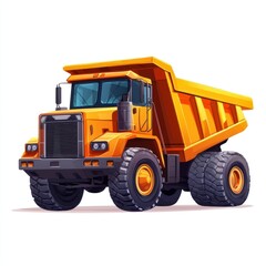 Dump Truck isolated on white background. Dump Truck icon. Heavy Machinery isolated on white. Construction Vehicle. Dump Truck Design Element. Dump Truck Isolated for Designers. Dump Truck isolated.