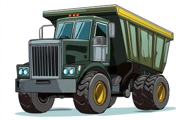 Obraz premium Dump Truck isolated on white background. Dump Truck icon. Heavy Machinery isolated on white. Construction Vehicle. Dump Truck Design Element. Dump Truck Isolated for Designers. Dump Truck isolated.