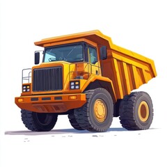 Dump Truck isolated on white background. Dump Truck icon. Heavy Machinery isolated on white. Construction Vehicle. Dump Truck Design Element. Dump Truck Isolated for Designers. Dump Truck isolated.