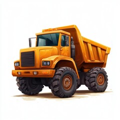 Dump Truck isolated on white background. Dump Truck icon. Heavy Machinery isolated on white. Construction Vehicle. Dump Truck Design Element. Dump Truck Isolated for Designers. Dump Truck isolated.