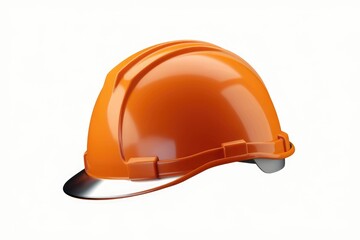 Fototapeta premium An orange hard hat with a clear visor, designed for safety.
