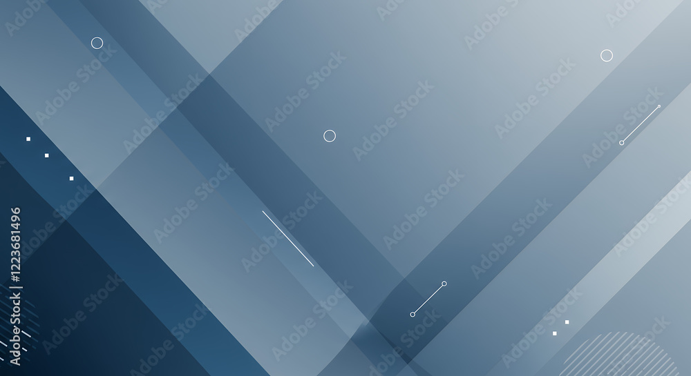 Aufkleber abstract blue gradient geometric background with overlapping shapes and minimalist lines