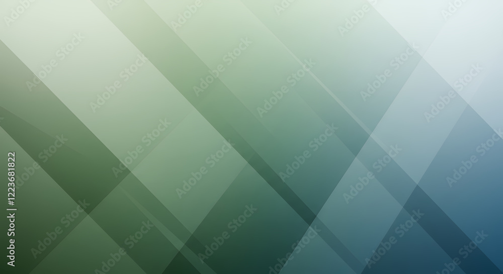 Poster abstract green and blue geometric background with diagonal lines and overlapping shapes