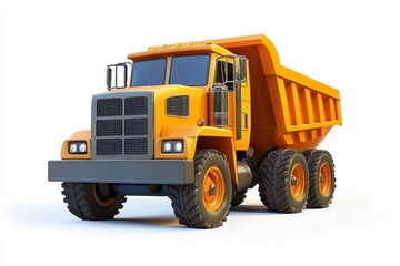 Dump Truck isolated on white background. Dump Truck icon. Heavy Machinery isolated on white. Construction Vehicle. Dump Truck Design Element. Dump Truck Isolated for Designers. Dump Truck isolated.