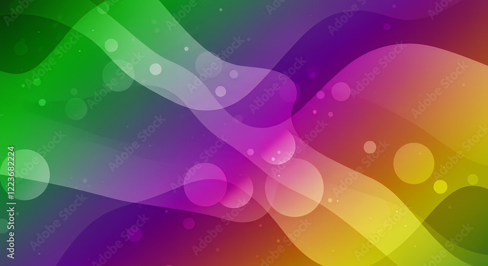 Poster Abstract Colorful Wave Background with Bokeh Lights