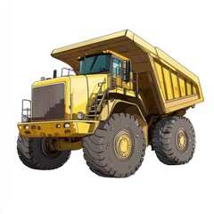 Dump Truck isolated on white background. Dump Truck icon. Heavy Machinery isolated on white. Construction Vehicle. Dump Truck Design Element. Dump Truck Isolated for Designers. Dump Truck isolated.
