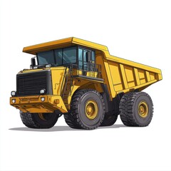 Dump Truck isolated on white background. Dump Truck icon. Heavy Machinery isolated on white. Construction Vehicle. Dump Truck Design Element. Dump Truck Isolated for Designers. Dump Truck isolated.