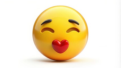 Fototapeta premium 3D Render of Kissing Emoji