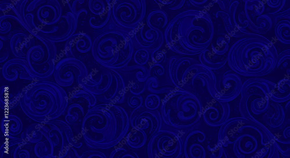 Poster deep blue swirl pattern: abstract seamless texture background