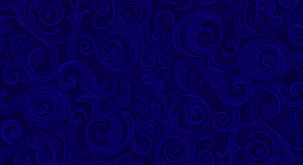 Fototapeta premium Deep Blue Swirl Pattern: Abstract Seamless Texture Background