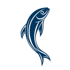 Vector fish icon in minimalist style on white background