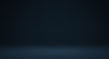 Obraz premium Dark Blue Studio Background, Gradient, Smooth, Empty Space