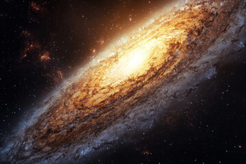 Fototapeta premium Majestic spiral galaxy with glowing arms stretching across the universe