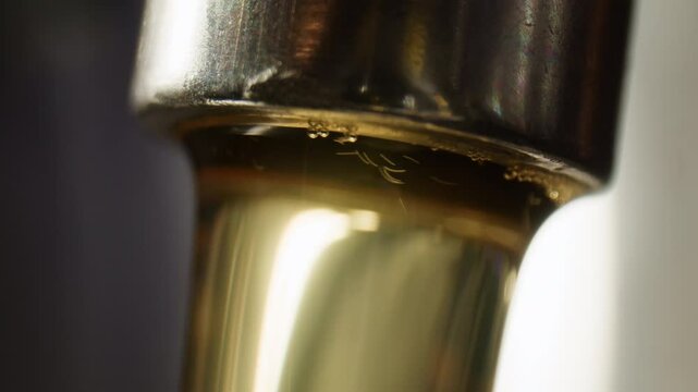 Pouring Craft Beer, Man Bartender pour lager from Tap into Pint Glass at Restaurant Bar Brewery, ipa apa