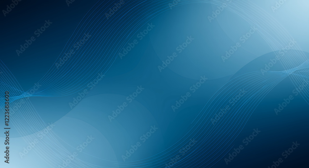 Aufkleber abstract blue wave background with smooth lines and gradient