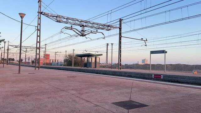 Exploring the train tracks of Villarrobledo, a Renfe station in Spain. These train tracks are a key part of the Renfe network at Villarrobledo station.