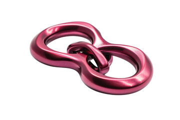 Naklejka premium A striking pink infinity knot perched on a clean surface, symbolizing endless possibilities and creativity in a contemporary setting isolated on transparent background
