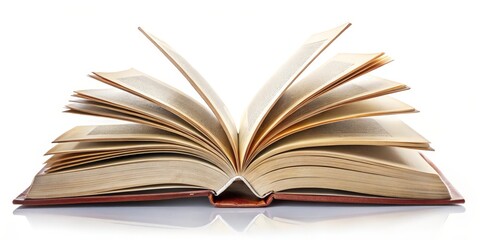 Naklejka premium Open Book on White Background