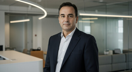 Fototapeta premium Confident Businessman Portrait in Modern Office