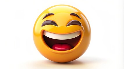 3D Render of a Laughing Emoticon