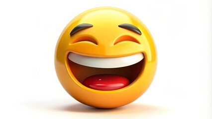 Fototapeta premium 3D Render of a Laughing Emoji