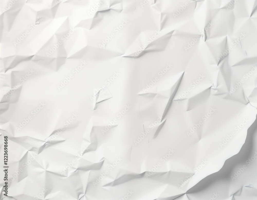 Aufkleber Blank white crumpled paper background. Abstract pattern. Suitable for various design projects like wallpaper template. Clean, empty. Vintage, retro style. Great choice for packaging craft projects.