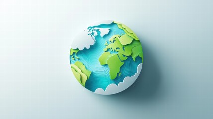 Fototapeta premium Layered globe illustration for advertising with soft colors