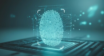 Blue screen with a fingerprint on it