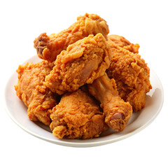 Delicious Crispy Fried Chicken Pieces Plate Food Hot Eat Meal Meat Legs Dish    