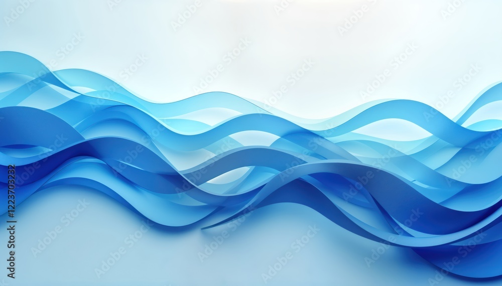 Poster Abstract blue wave pattern background. Dynamic swooshing lines create flowing energy. Stylish design. Blue shades create modern aesthetic. Suitable for wallpaper tech presentations. Abstract