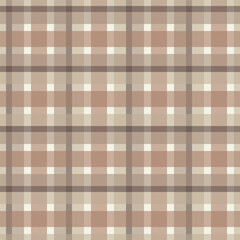 Masculine Plaid Design in Mocha Coffee and Milk Chocolate and Dark Mousse on an Ivory Vanilla background creating a seamless pattern print background