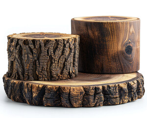 Fototapeta premium Wooden Pedestal Cylinders