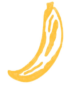 Naklejki Yellow banana vector illustration doodle art design
