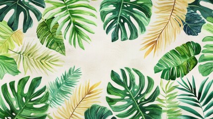 Tropical Watercolor Leaf Art - Lush Botanical Print