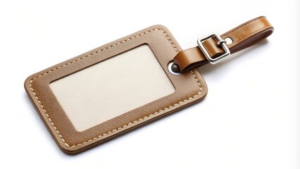Brown Leather Luggage Tag