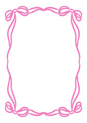 frame with ribbon in coquette cute classy theme fit for birthday wedding dinner lunch chic gathering invitation in Light pink