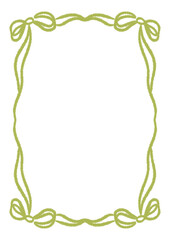 frame with ribbon in coquette cute classy theme fit for birthday wedding dinner lunch chic gathering invitation in Green