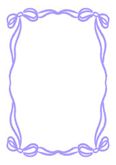 frame with ribbon in coquette cute classy theme fit for birthday wedding dinner lunch chic gathering invitation in Purple