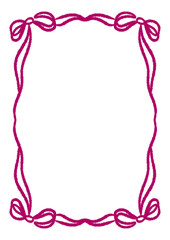 frame with ribbon in coquette cute classy theme fit for birthday wedding dinner lunch chic gathering invitation in Pink