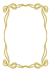 frame with ribbon in coquette cute classy theme fit for birthday wedding dinner lunch chic gathering invitation in Gold